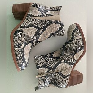 Torrid Snakeskin Ankle Boots with Block Heel